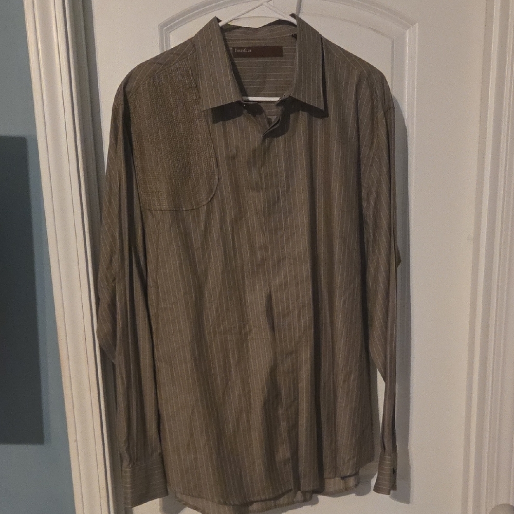 PERRY ELLIS Men's Striped Button Down Shirt